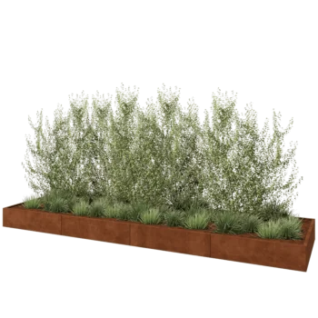 Corten steel planter XXL - Rectangle - 480 x 120 x 30 cm - Without bottom plate