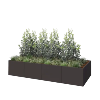 Steel planter XXL - Rectangle - 320 x 120 x 60 cm - RAL7016 matt (anthracite grey) - With bottom plate
