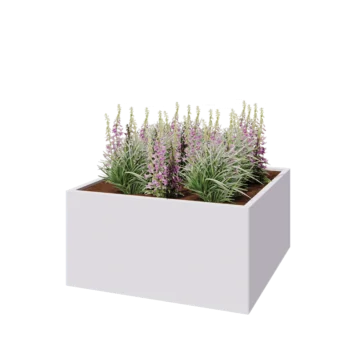 Steel planter - Square - 120 x 120 x 60 cm - RAL9005 matt (white) - With bottom plate