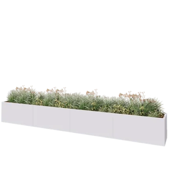 Steel planter XXL - Rectangle - 480 x 50 x 60 cm - RAL9005 matt (white) - Without bottom plate