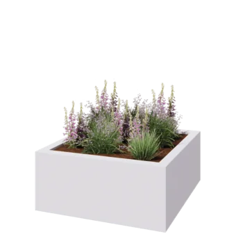 Fibreglass planter - Square - 140 x 140 x 60 cm - RAL9010 matt (white) - With bottom