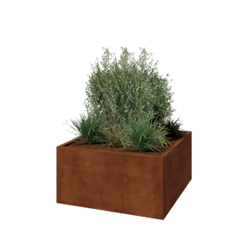 Corten steel planter - Square - 100 x 100 x 50 cm - Without bottom plate