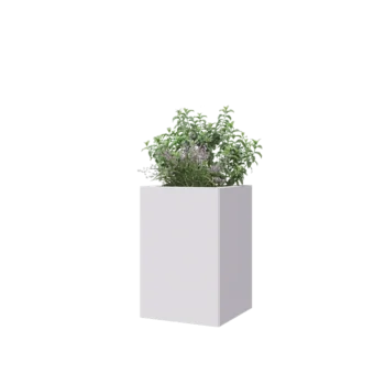Steel planter - Square - 40 x 40 x 60 cm - RAL9005 matt (white) - Without bottom plate