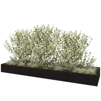 Steel planter XXL - Rectangle - 480 x 120 x 40 cm - RAL9005 matt (black) - Without bottom plate