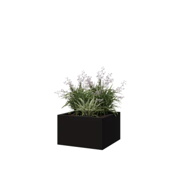 Steel planter - Square - 50 x 50 x 30 cm - RAL9005 matt (black) - Without bottom plate