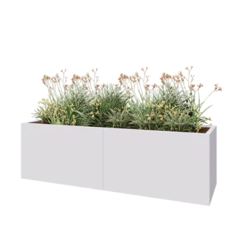 Steel planter XXL - Rectangle - 200 x 60 x 60 cm - RAL9005 matt (white) - Without bottom plate