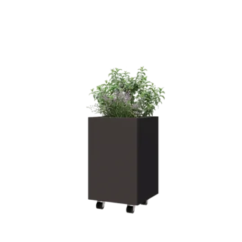 Steel planter - Square - 40 x 40 x 60 cm - Other RAL colour - With bottom plate - With wheels