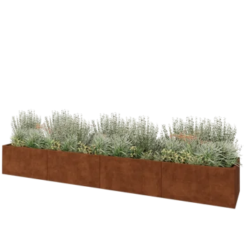 Corten steel planter XXL - Rectangle - 480 x 80 x 60 cm - Without bottom plate