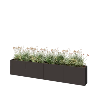 Steel planter XXL - Rectangle - 320 x 30 x 60 cm - RAL7016 matt (anthracite grey) - With bottom plate