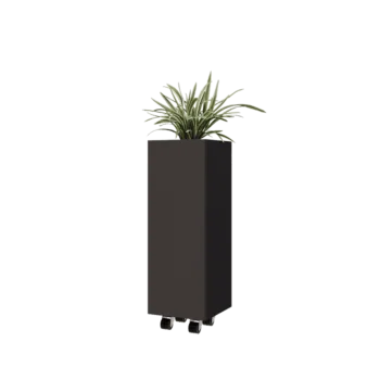 Steel planter - Square - 30 x 30 x 80 cm - Other RAL colour - With bottom plate - With wheels