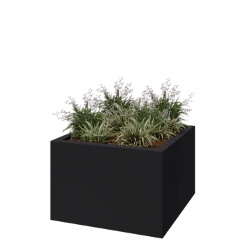 Fibreglass planter - Square - 120 x 120 x 80 cm - RAL7021 matt (black grey) - With bottom