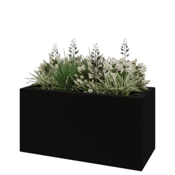 Fibreglass planter - Rectangle - 120 x 50 x 40 cm - RAL9005 matt (black) - With bottom