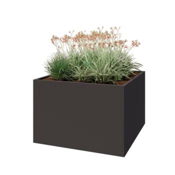Steel planter - Square - 120 x 120 x 80 cm - Other RAL colour - With bottom plate
