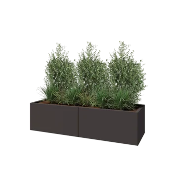 Steel planter XXL - Rectangle - 160 x 50 x 40 cm - RAL7016 matt (anthracite grey) - With bottom plate