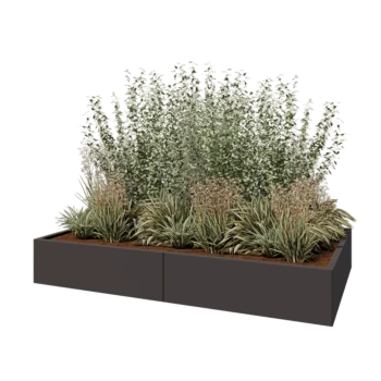 Steel planter XXL - Rectangle - 200 x 120 x 30 cm - RAL7016 matt (anthracite grey) - Without bottom plate