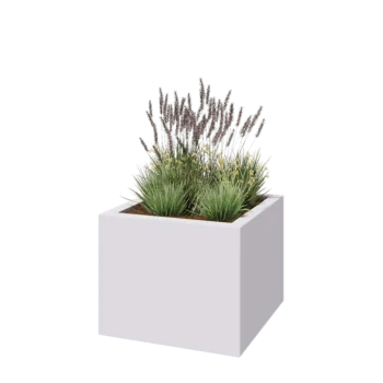 Fibreglass planter - Square - 100 x 100 x 80 cm - RAL9010 matt (white) - With bottom