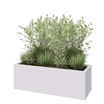 Fibreglass planter - Rectangle - 120 x 40 x 40 cm - RAL9010 matt (white) - With bottom