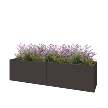 Steel planter XXL - Rectangle - 200 x 50 x 50 cm - RAL7016 matt (anthracite grey) - With bottom plate
