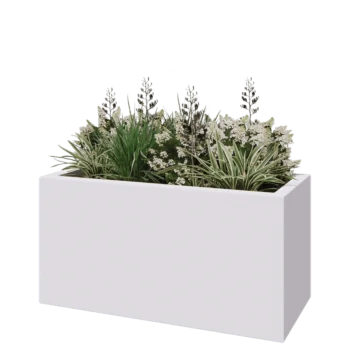 Fibreglass planter - Rectangle - 120 x 50 x 40 cm - RAL9010 matt (white) - With bottom