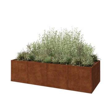 Corten steel planter XXL - Rectangle - 320 x 120 x 80 cm - Without bottom plate