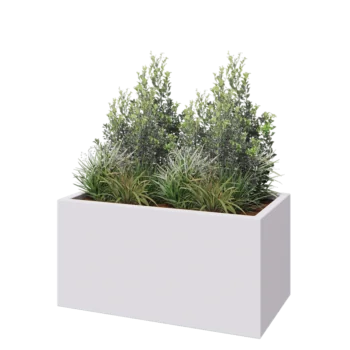 Fibreglass planter - Rectangle - 100 x 50 x 50 cm - RAL9010 matt (white) - With bottom