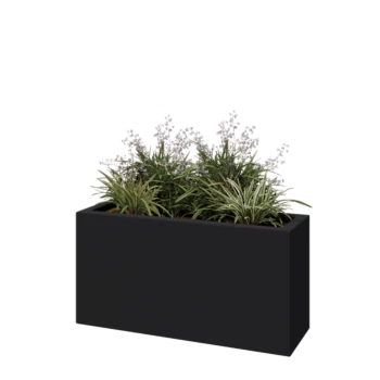 Fibreglass planter - Rectangle - 100 x 30 x 50 cm - RAL7021 matt (black grey) - With bottom