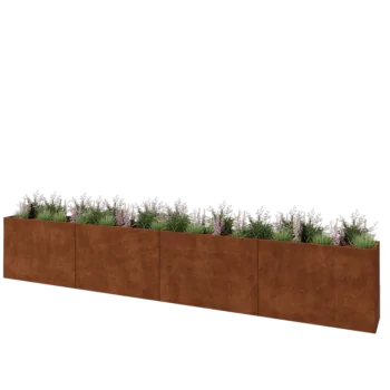 Corten steel planter XXL - Rectangle - 480 x 40 x 80 cm - Without bottom plate
