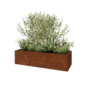 Corten steel planter XXL - Rectangle - 160 x 60 x 40 cm - Without bottom plate