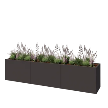 Steel planter XXL - Rectangle - 360 x 60 x 80 cm - RAL7016 matt (anthracite grey) - Without bottom plate
