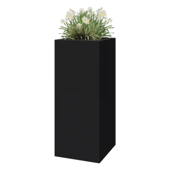 Fibreglass planter - Square - 50 x 50 x 120 cm - RAL7021 matt (black grey) - With bottom