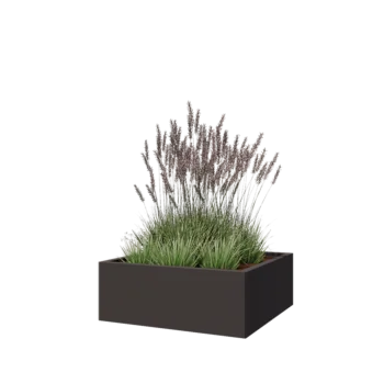 Steel planter - Square - 80 x 80 x 30 cm - RAL7016 matt (anthracite grey) - With bottom plate