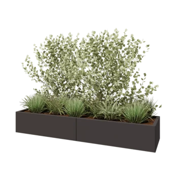 Steel planter XXL - Rectangle - 200 x 50 x 30 cm - RAL7016 matt (anthracite grey) - With bottom plate