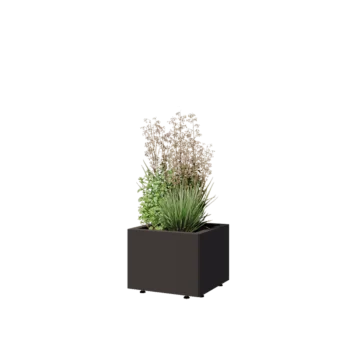 Steel planter - Square - 40 x 40 x 30 cm - Other RAL colour - With bottom plate - With legs