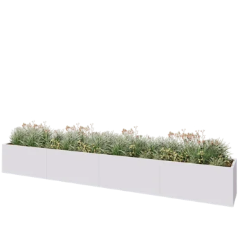 Steel planter XXL - Rectangle - 480 x 60 x 60 cm - RAL9005 matt (white) - Without bottom plate