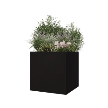 Steel planter - Square - 70 x 70 x 70 cm - RAL9005 matt (black) - Without bottom plate