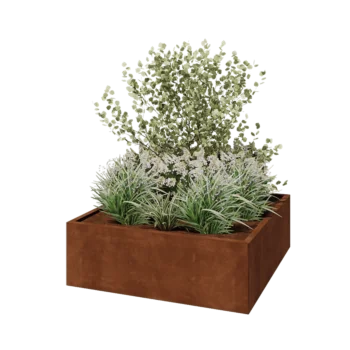 Corten steel planter - Square - 120 x 120 x 40 cm - Without bottom plate