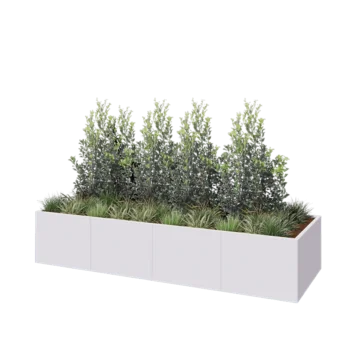 Steel planter XXL - Rectangle - 320 x 100 x 60 cm - RAL9005 matt (white) - Without bottom plate