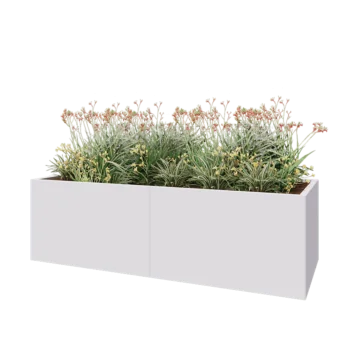 Steel planter XXL - Rectangle - 200 x 80 x 60 cm - RAL9005 matt (white) - Without bottom plate