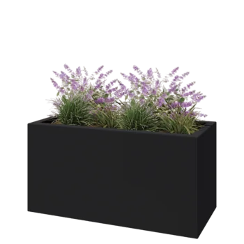 Fibreglass planter - Rectangle - 120 x 50 x 60 cm - RAL7021 matt (black grey) - With bottom