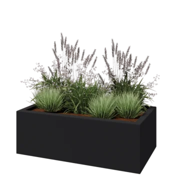 Fibreglass planter - Rectangle - 120 x 60 x 40 cm - RAL7021 matt (black grey) - With bottom