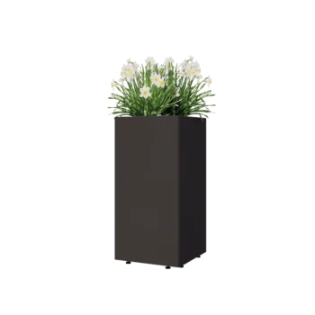 Steel planter - Square - 40 x 40 x 80 cm - Other RAL colour - With bottom plate - With legs