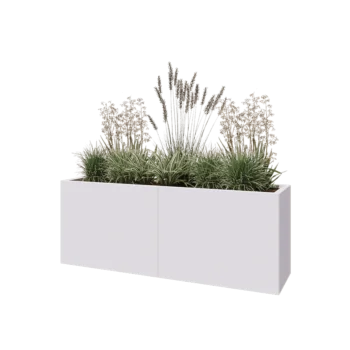 Steel planter XXL - Rectangle - 160 x 40 x 60 cm - RAL9005 matt (white) - Without bottom plate
