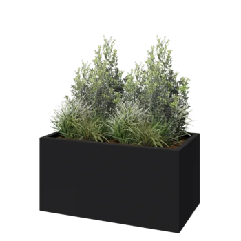 Fibreglass planter - Rectangle - 100 x 50 x 50 cm - RAL7021 matt (black grey) - With bottom