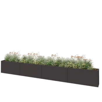 Steel planter XXL - Rectangle - 480 x 30 x 60 cm - RAL7016 matt (anthracite grey) - Without bottom plate