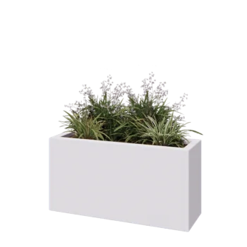 Fibreglass planter - Rectangle - 100 x 30 x 50 cm - RAL9010 matt (white) - With bottom