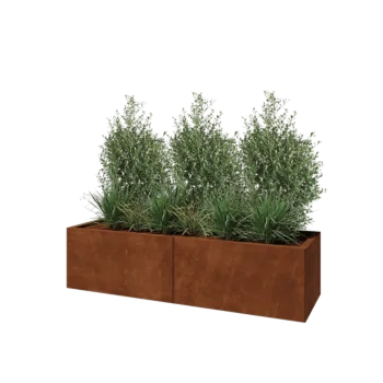 Corten steel planter XXL - Rectangle - 160 x 50 x 40 cm - Without bottom plate