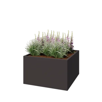 Steel planter - Square - 100 x 100 x 60 cm - Other RAL colour - With bottom plate