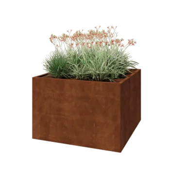 Corten steel planter - Square - 120 x 120 x 80 cm - Without bottom plate