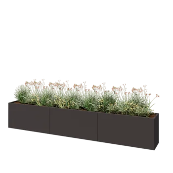 Steel planter XXL - Rectangle - 360 x 40 x 60 cm - RAL7016 matt (anthracite grey) - With bottom plate