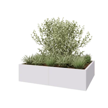 Steel planter XXL - Rectangle - 160 x 120 x 40 cm - RAL9005 matt (white) - Without bottom plate